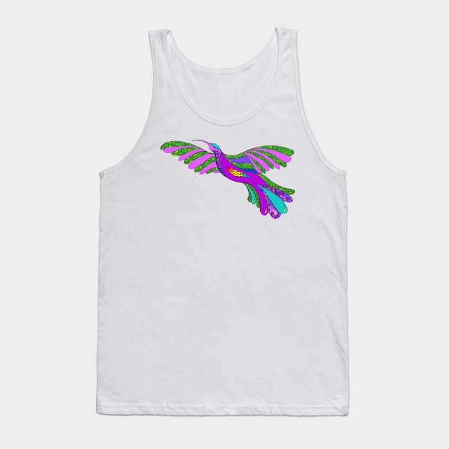 Vibrant Magical Hummingbird Tank Top by RhondaChase